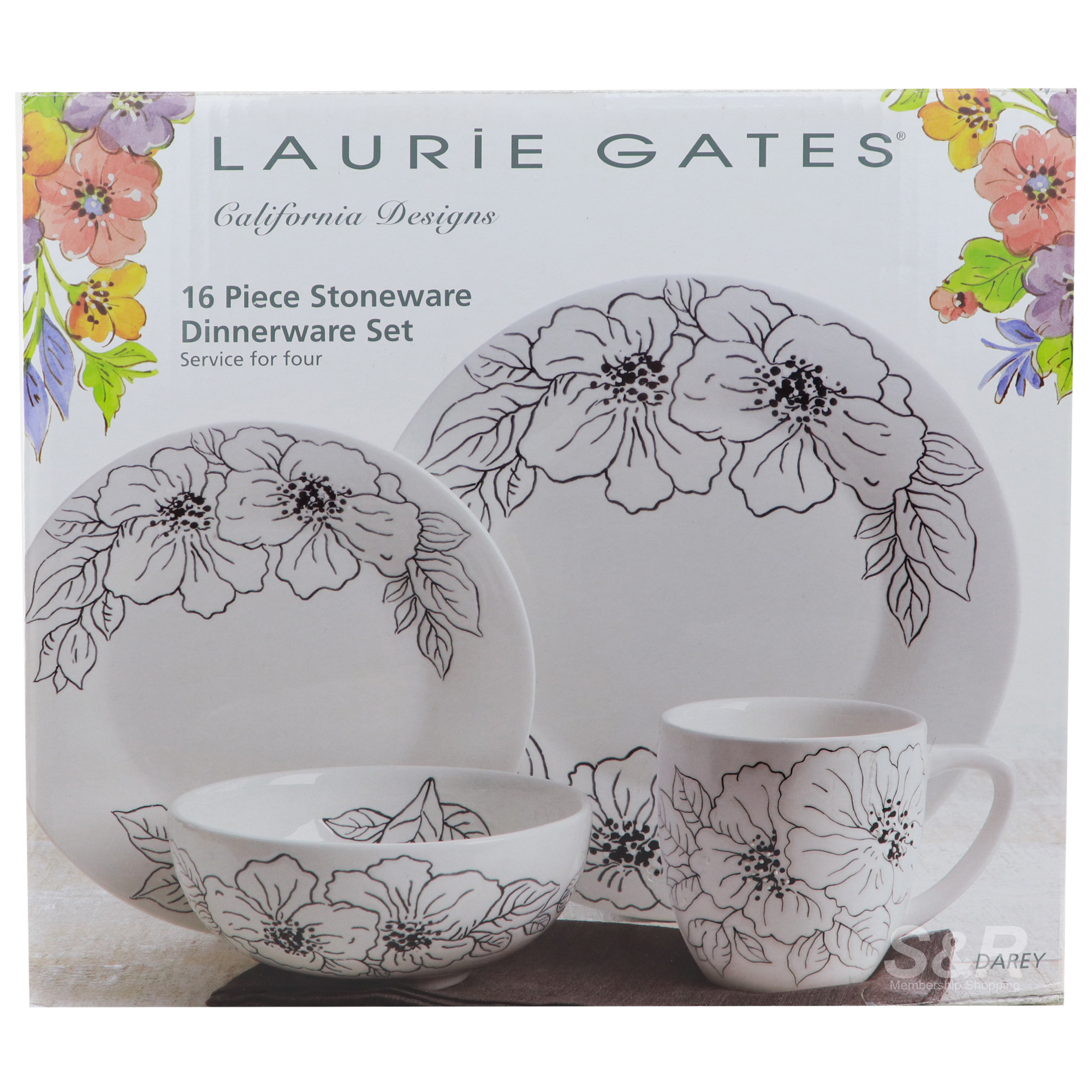 Laurie Gates California Designs Stoneware Dinnerware Set 16pcs Laurie Gates California Designs Stoneware Dinnerware Set 16pcs
